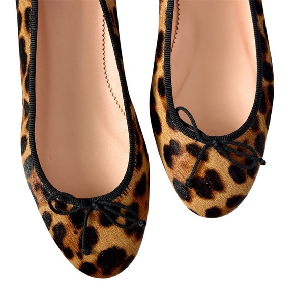 J.Crew Leopard Print Calf Hair Ballet Flats Size 5.5 NWT - Picture 1 of 6